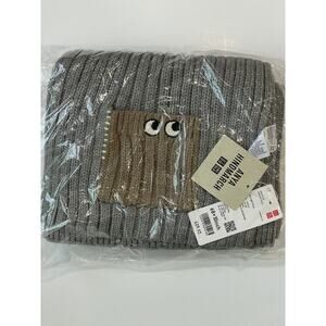 Anya Hindmarch x Uniqlo Scarf Heat Tech Knitted Stole OS Light Grey 68x10inch